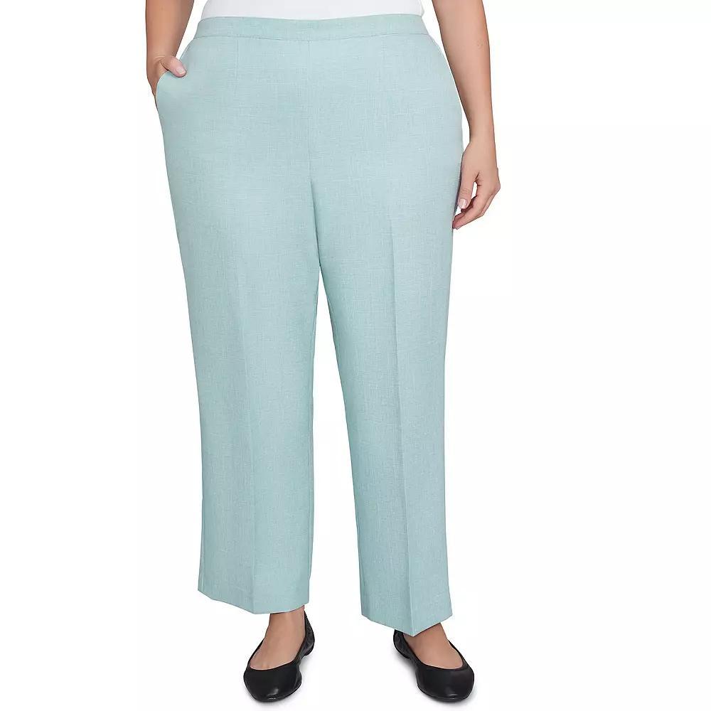 Plus Size Alfred Dunner Relaxed Linen Medium Length Pants, Women's, Size: 24 W, Green Product Image