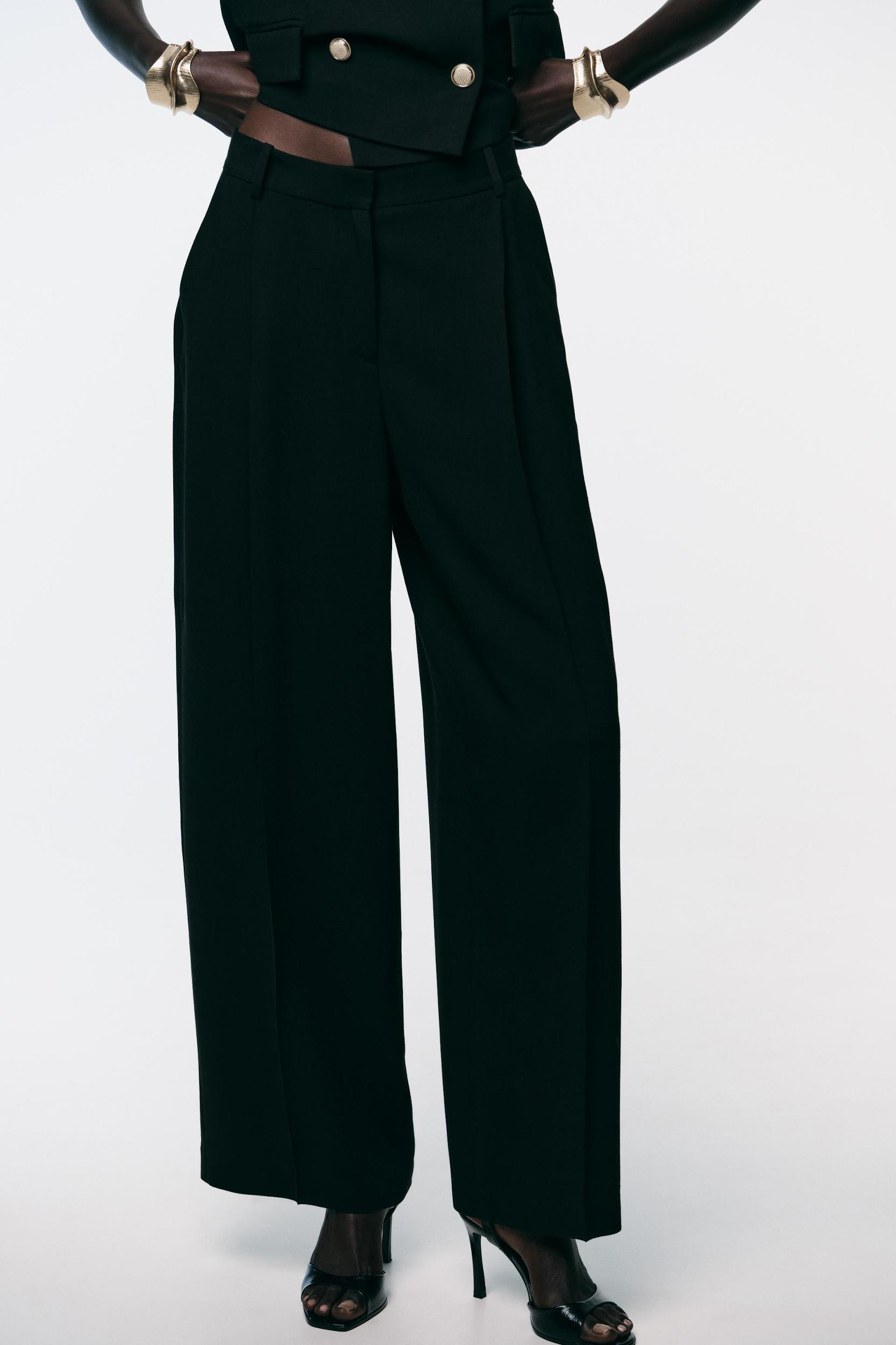 WIDE LEG PLEATED PANTS Product Image