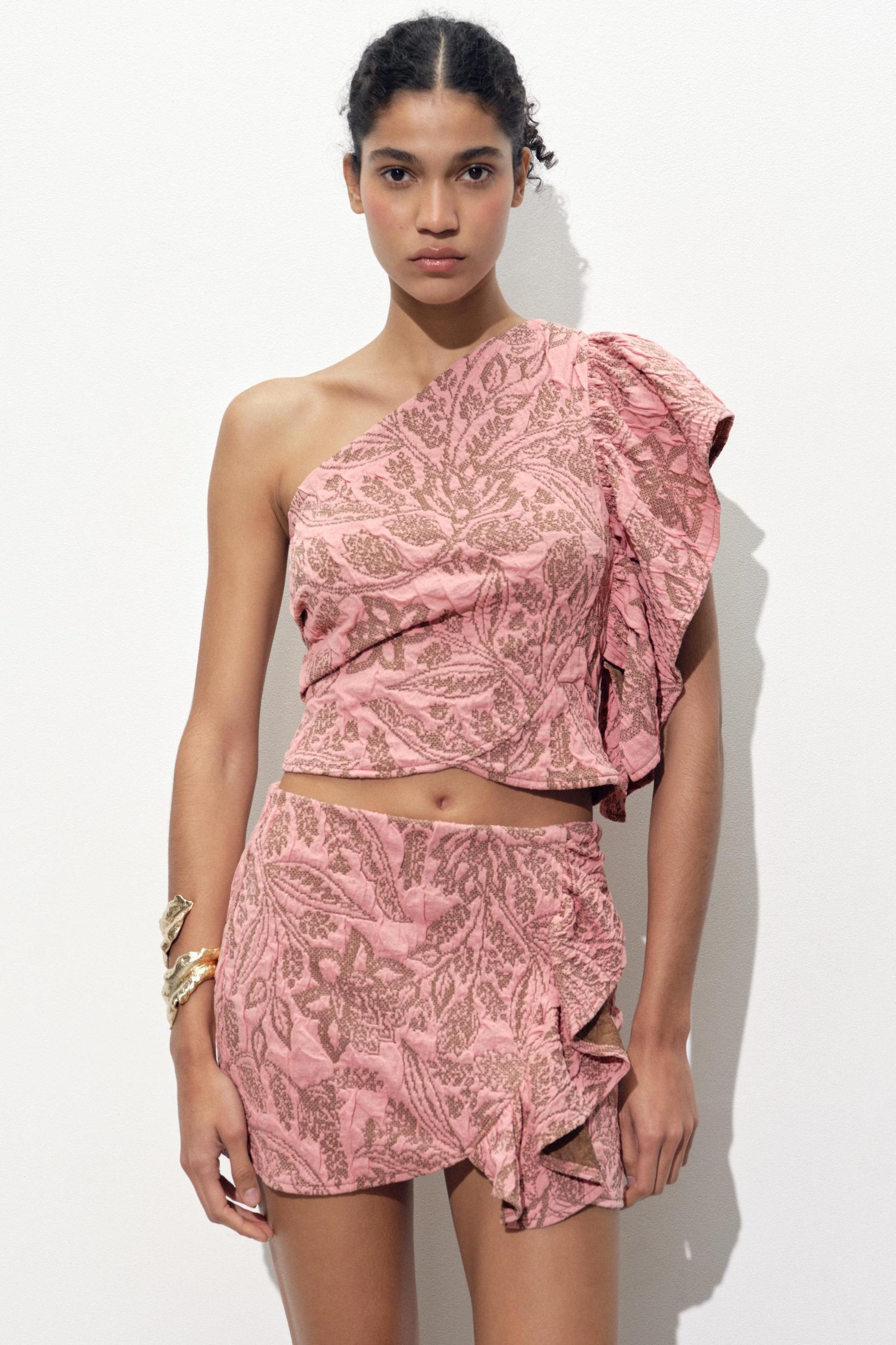 JACQUARD RUFFLE SKIRT Product Image