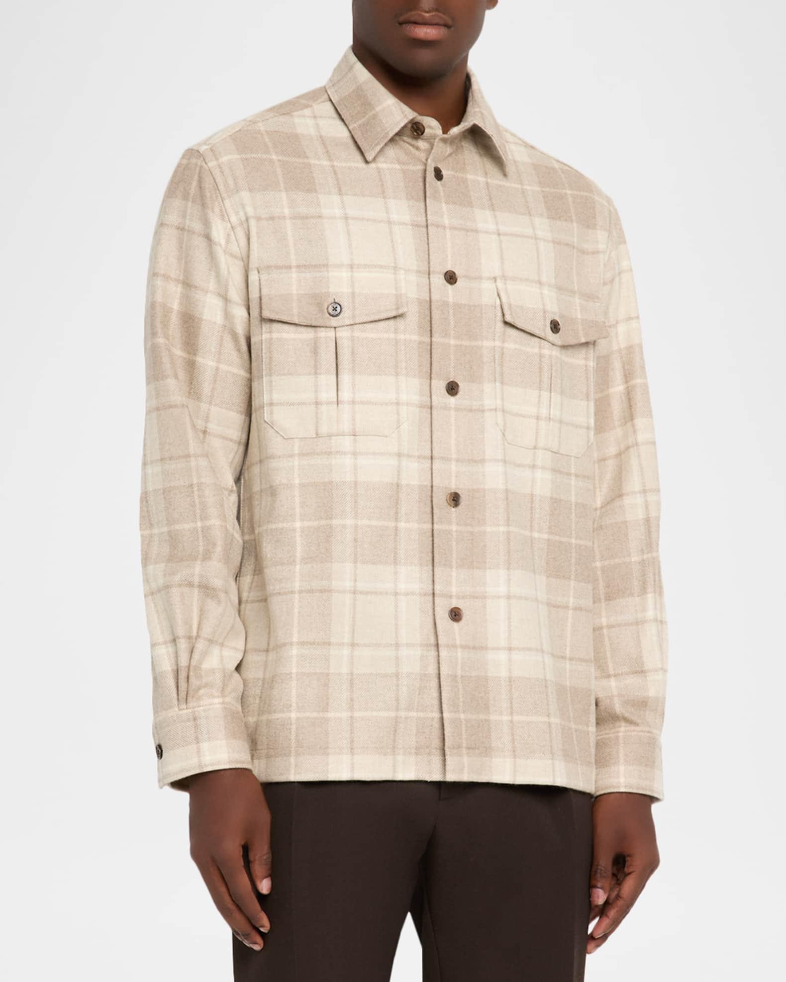 Men's Tartan Plaid Cashmere Overshirt Product Image