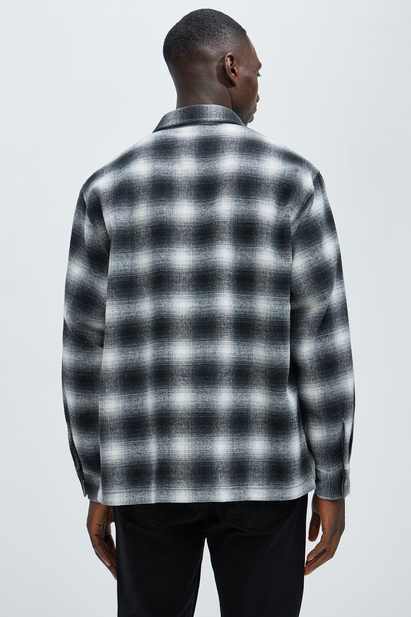 Cassnet Plaid Button Up Shirt - Black/combo Product Image