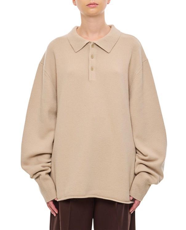 EXTREME CASHMERE Marylebone Cashmere Polo Shirt In Beige Product Image
