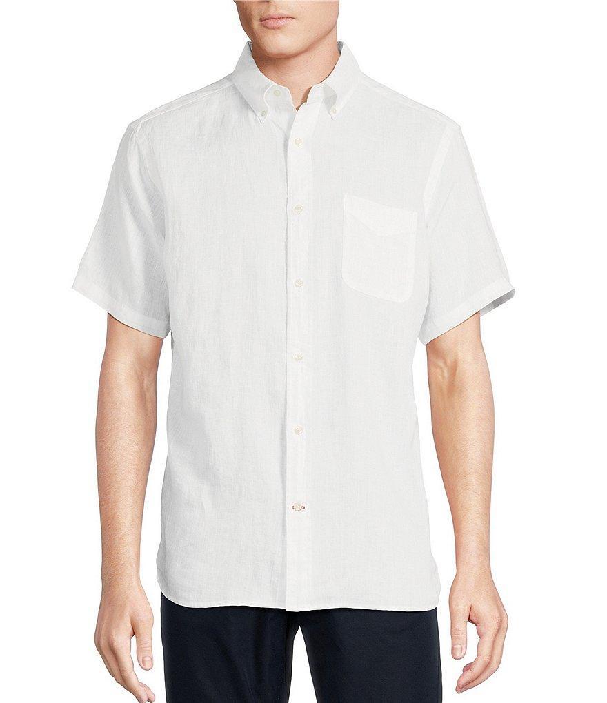 Cremieux Blue Label Solid Linen Short Sleeve Woven Shirt Product Image