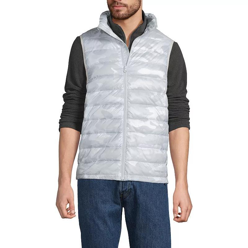 Men's Lands' End Wanderweight Down Puffer Vest, Size: Large, Mist Green Product Image