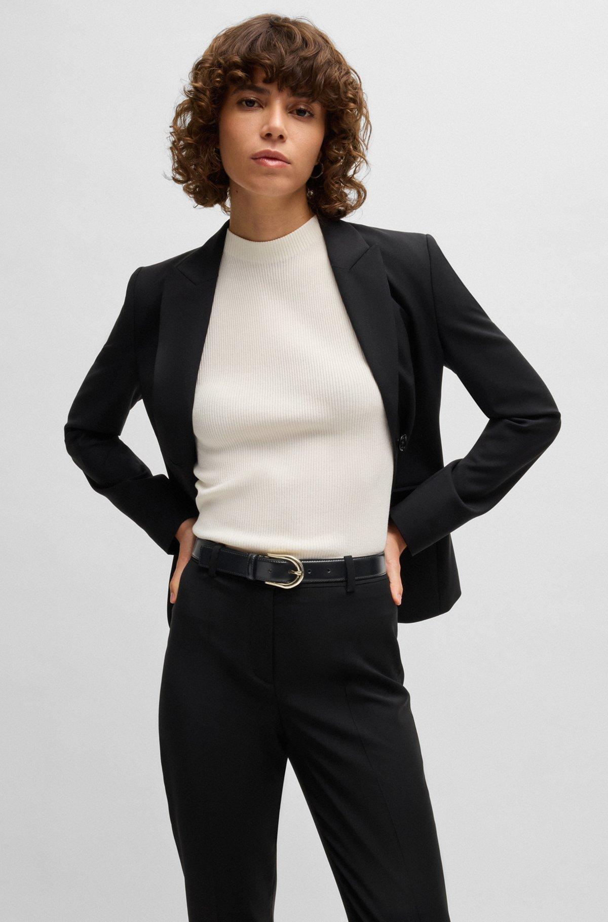 Italian-leather belt with logo buckle Product Image