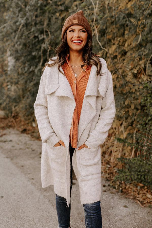 Fall Retreat Cardigan In Stone Product Image