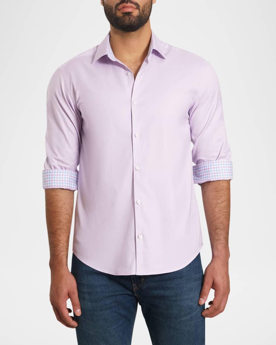 Mens Contrast-Reverse Solid Sport Shirt Product Image