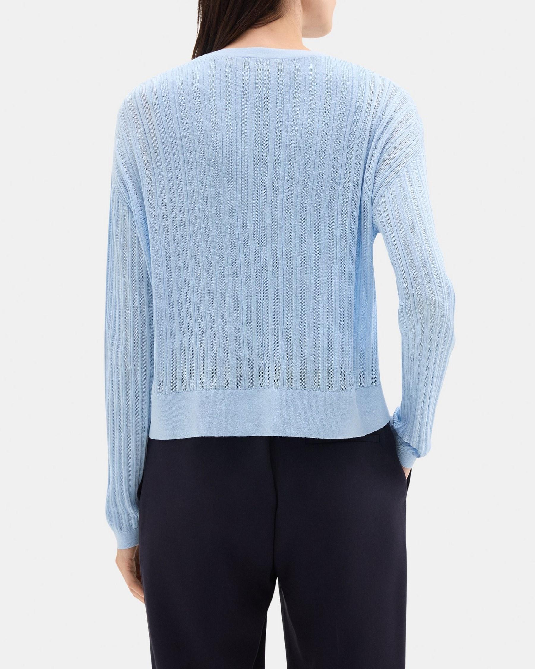 V-Neck Cardigan in Silk-Cotton Product Image