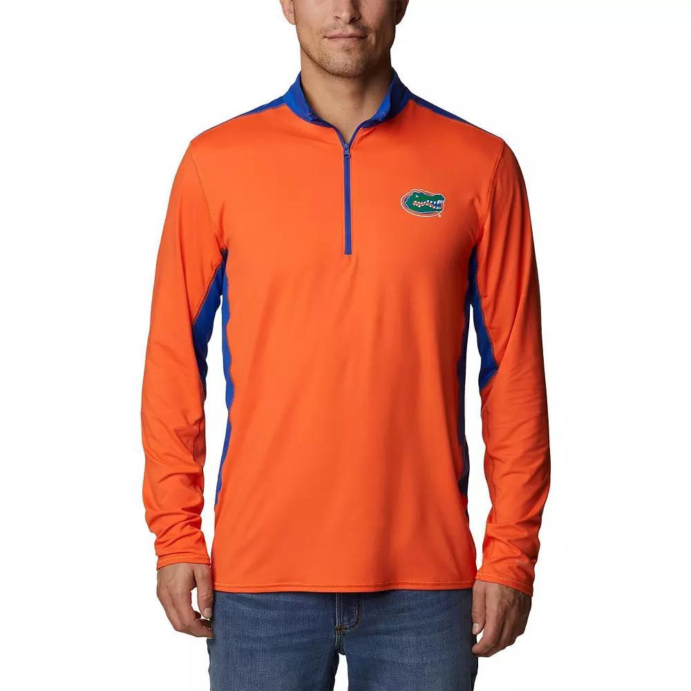 Men's Columbia Orange Florida Gators Tech Trail™ Omni-Shade Quarter-Zip Top, Size: Large Product Image
