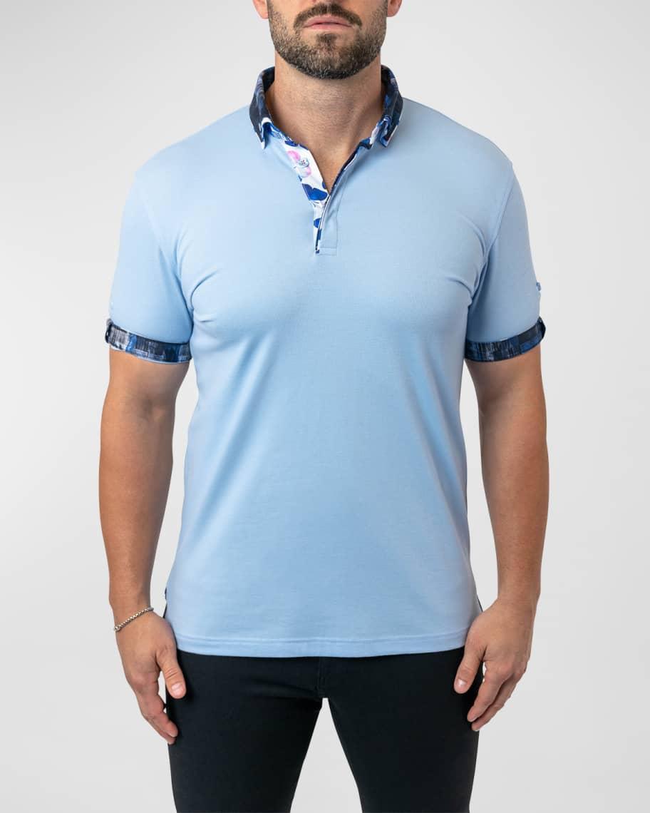 Mens Mozart Contrast-Trim Polo Shirt Product Image