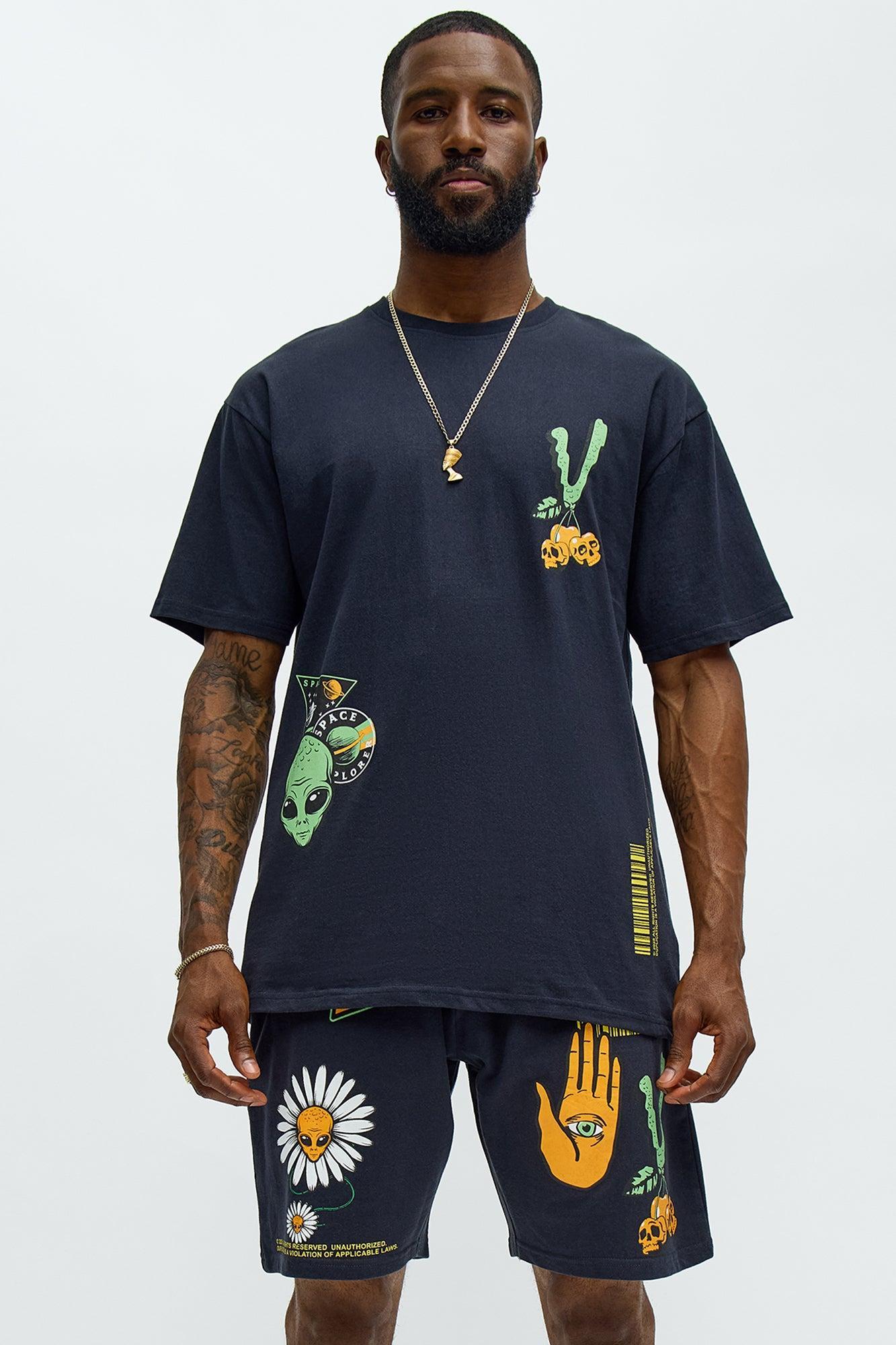 Stack Cash Chase Stars Short Sleeve Tee - Grey Product Image