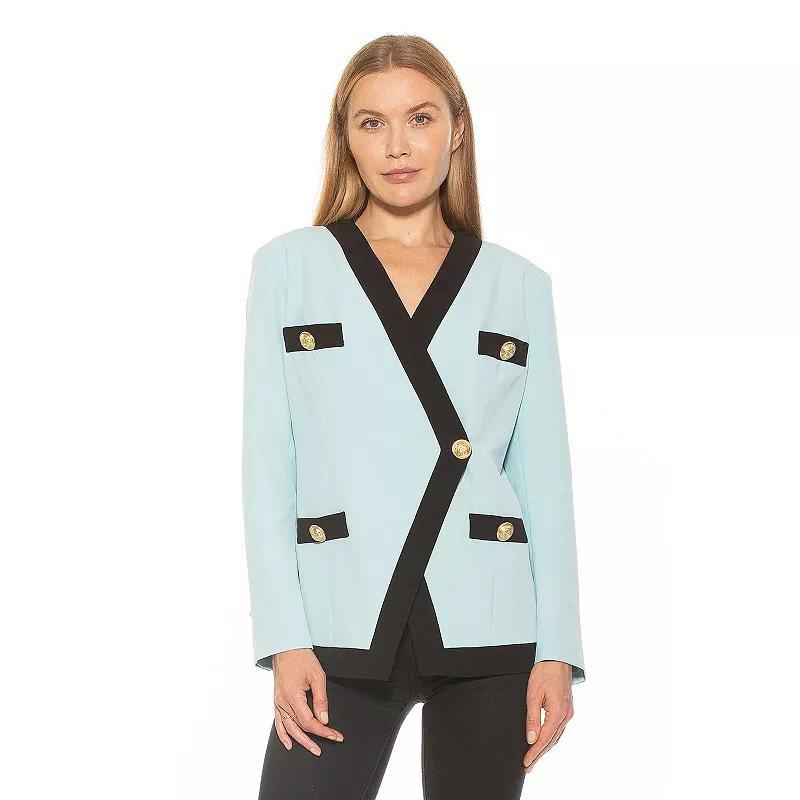 Women's ALEXIA ADMOR Emele Oversized Contrast Blazer, Size: Large, Camel Black Product Image