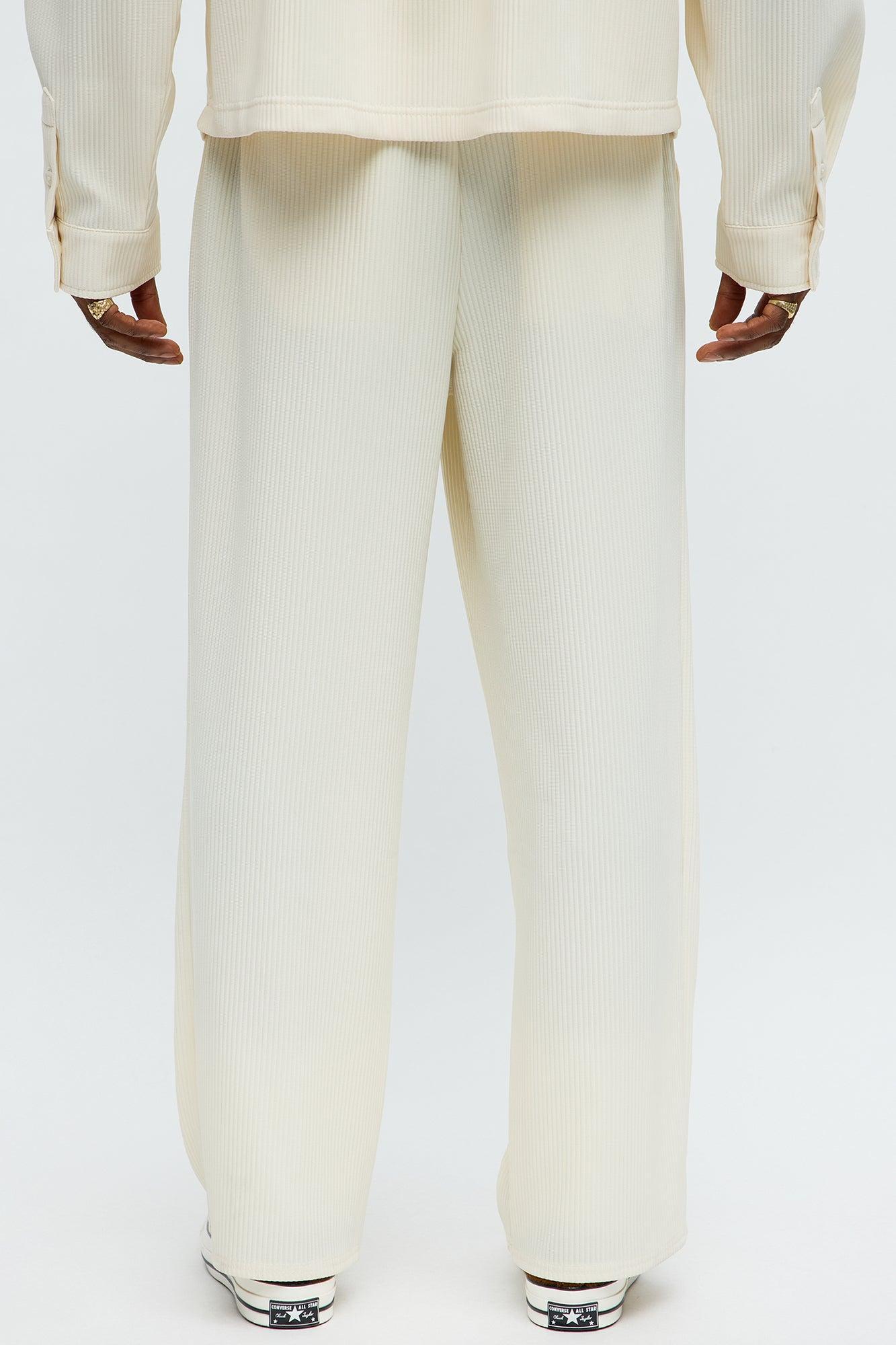 Show Up Baggy Elastic Waist Pant - Off White Product Image