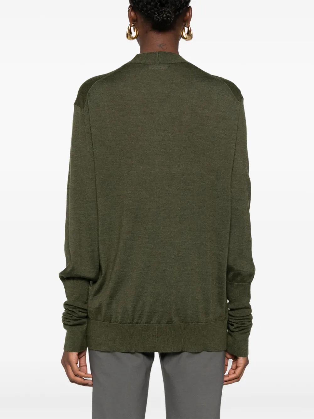 FABIANA FILIPPI V-neck Cardigan In Green Product Image