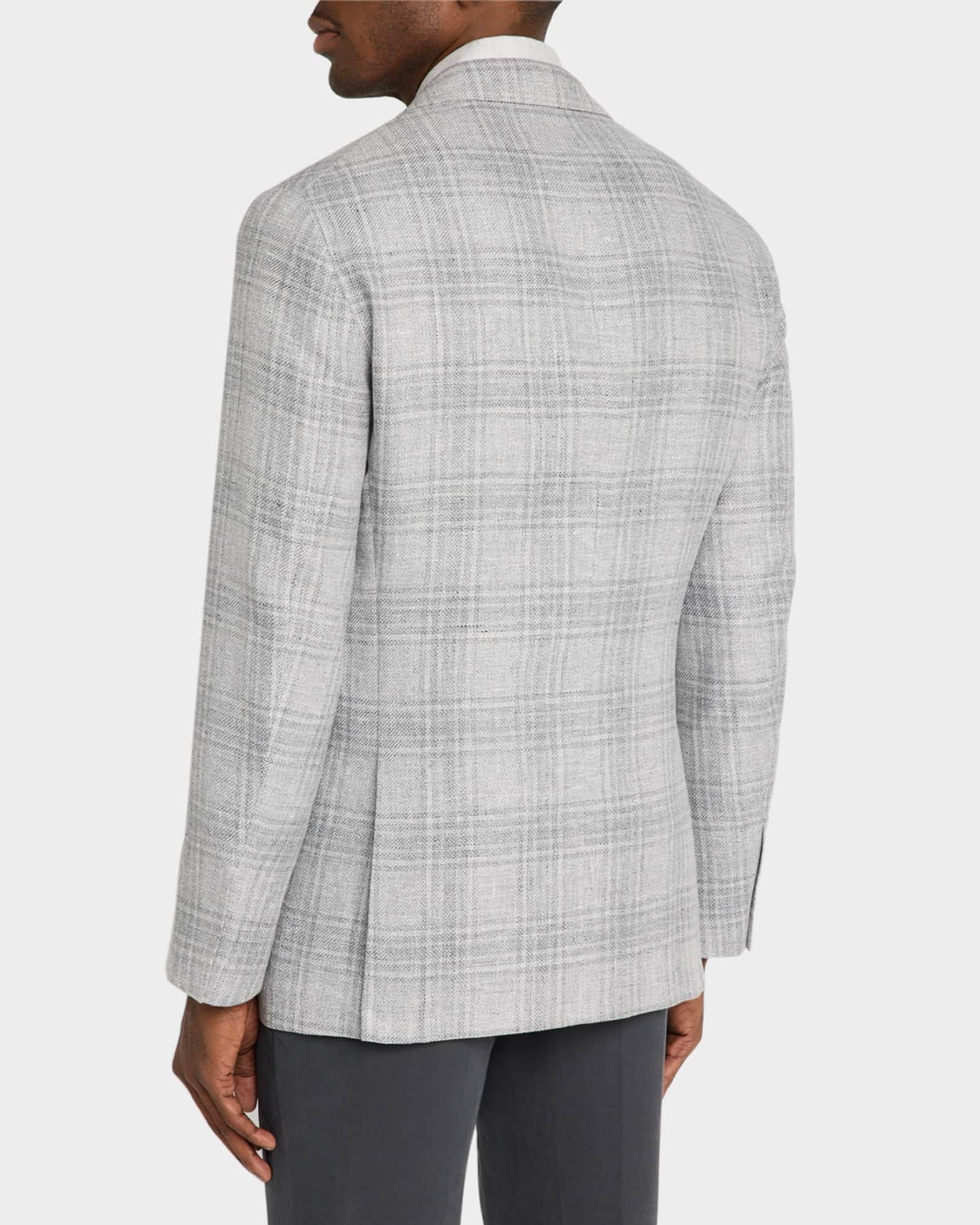 Men's Soft Madras Double-Breasted Jacket  Product Image