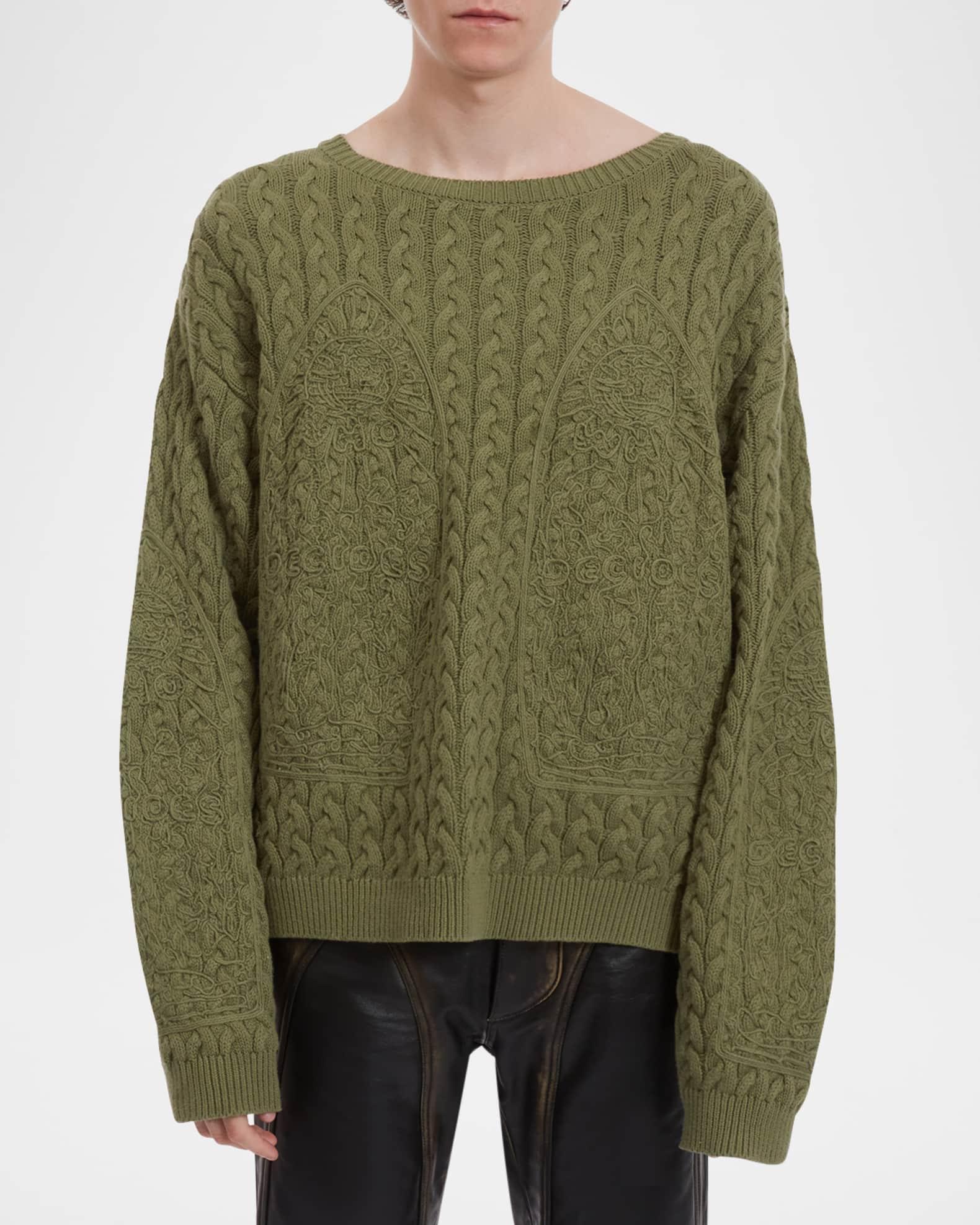 Men's Lagoon Embroidered Cable Knit Sweater Product Image