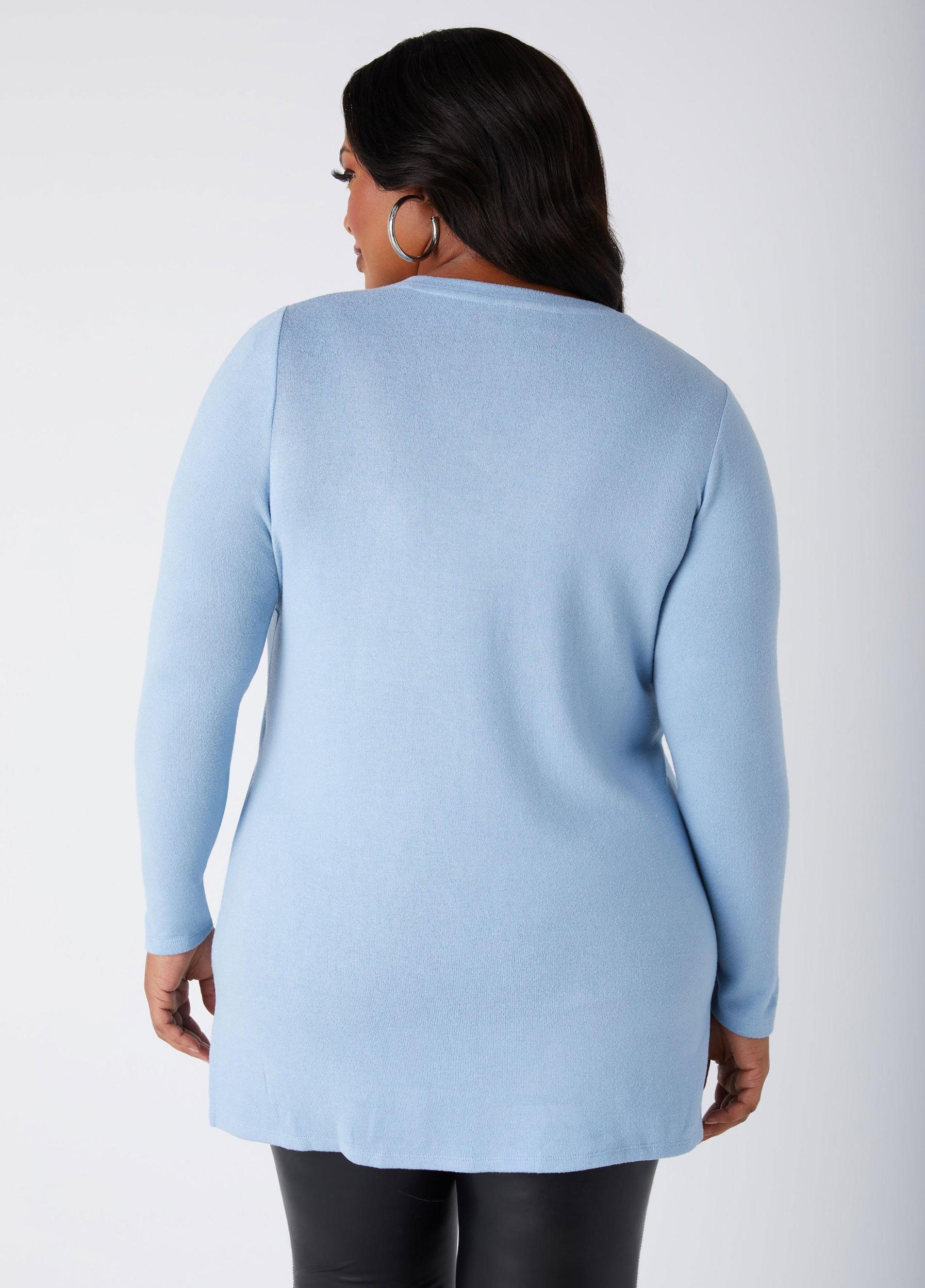 Hacci Knit V Neck Top Product Image
