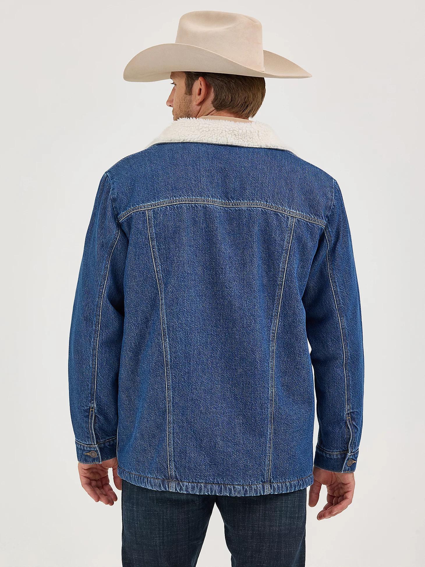 Men's Western Sherpa Lined Denim Wrange Jacket | Men's JACKETS & OUTERWEAR | Wrangler® Product Image