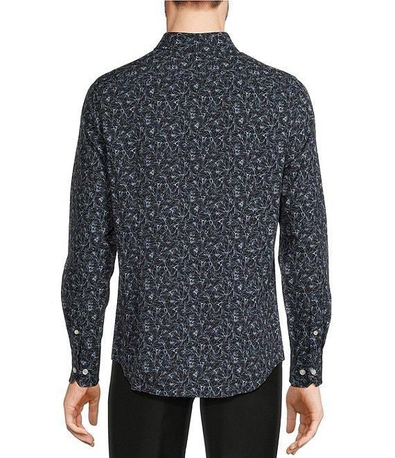 Murano Slim-Fit Performance Stretch Printed Long Sleeve Woven Shirt Product Image