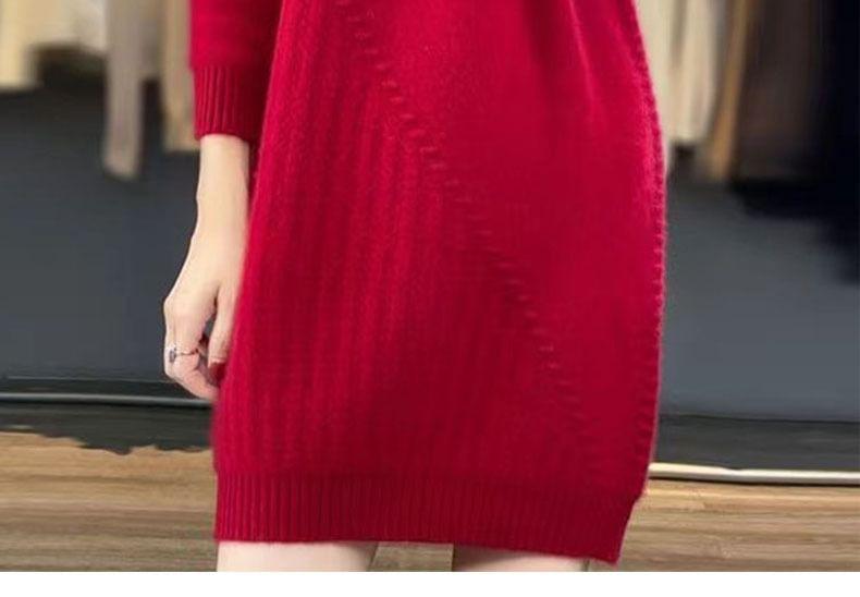 Mock Neck Sheath Sweater Dress Product Image