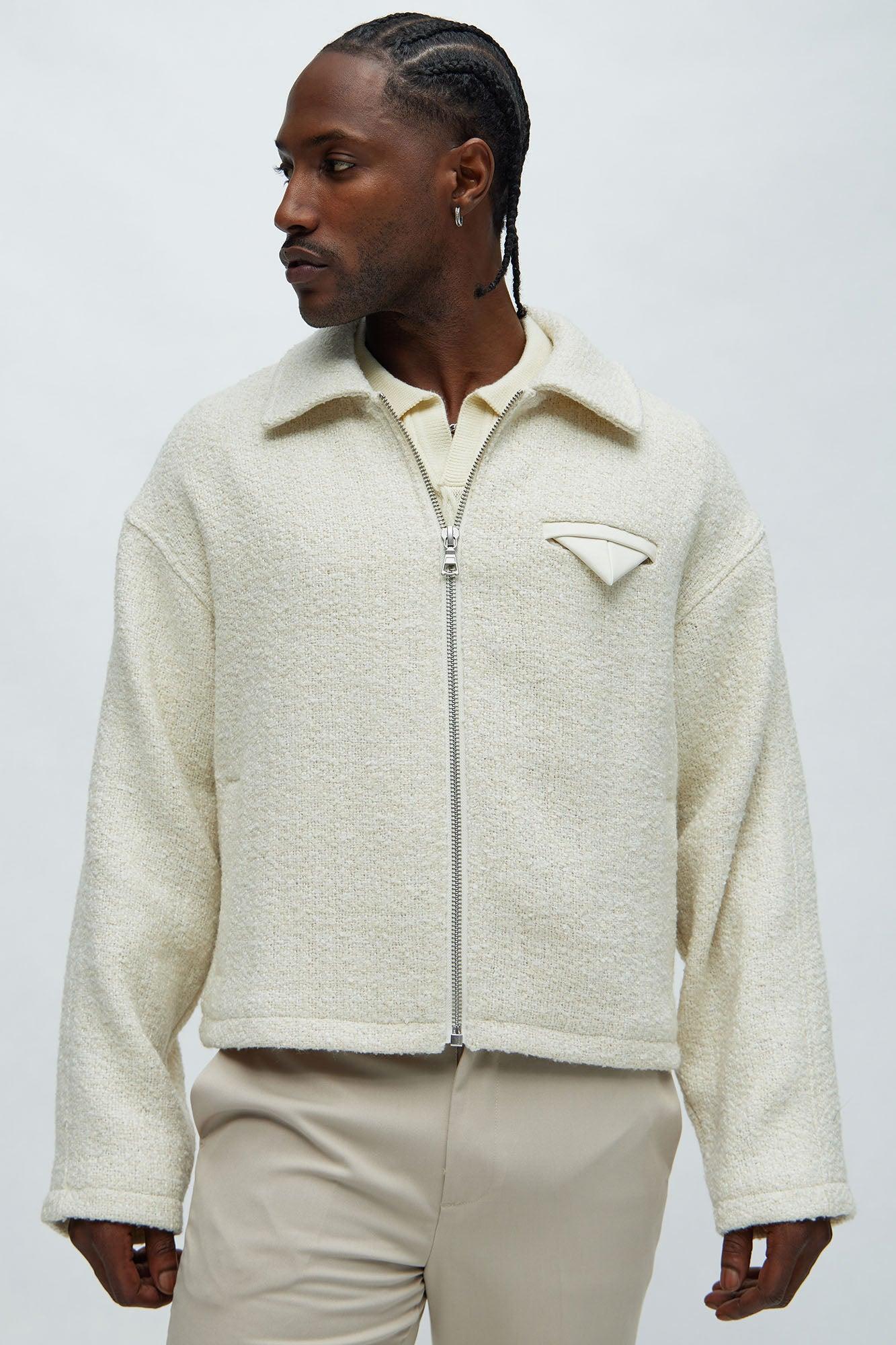 Delmont Textured Cropped Jacket - Cream Product Image