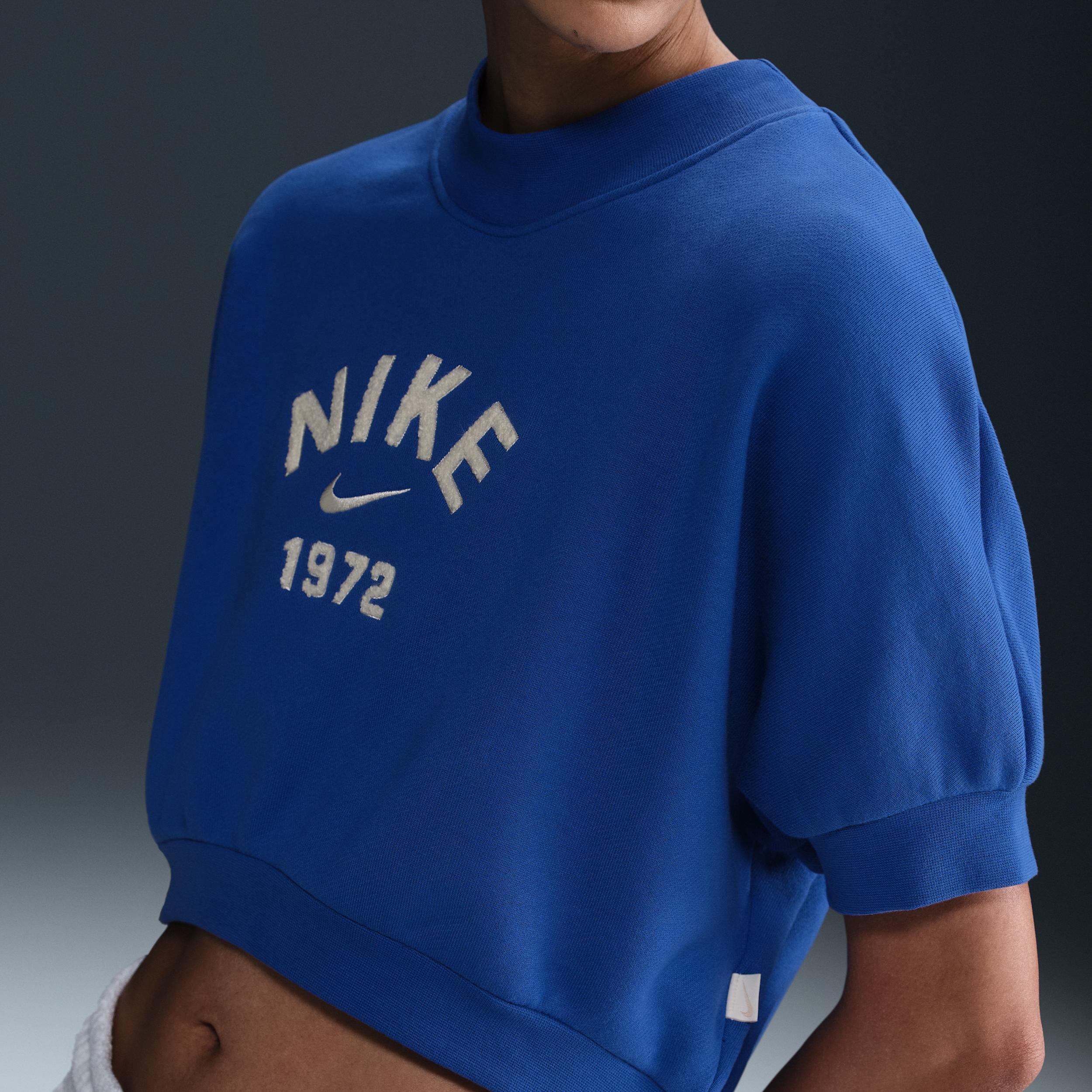 Nike Sportswear Collection Women's Crew-Neck Short-Sleeve Cropped French Terry Top Product Image