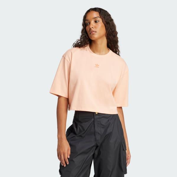 adidas Essentials Crop Tee Black 2XL Womens Product Image