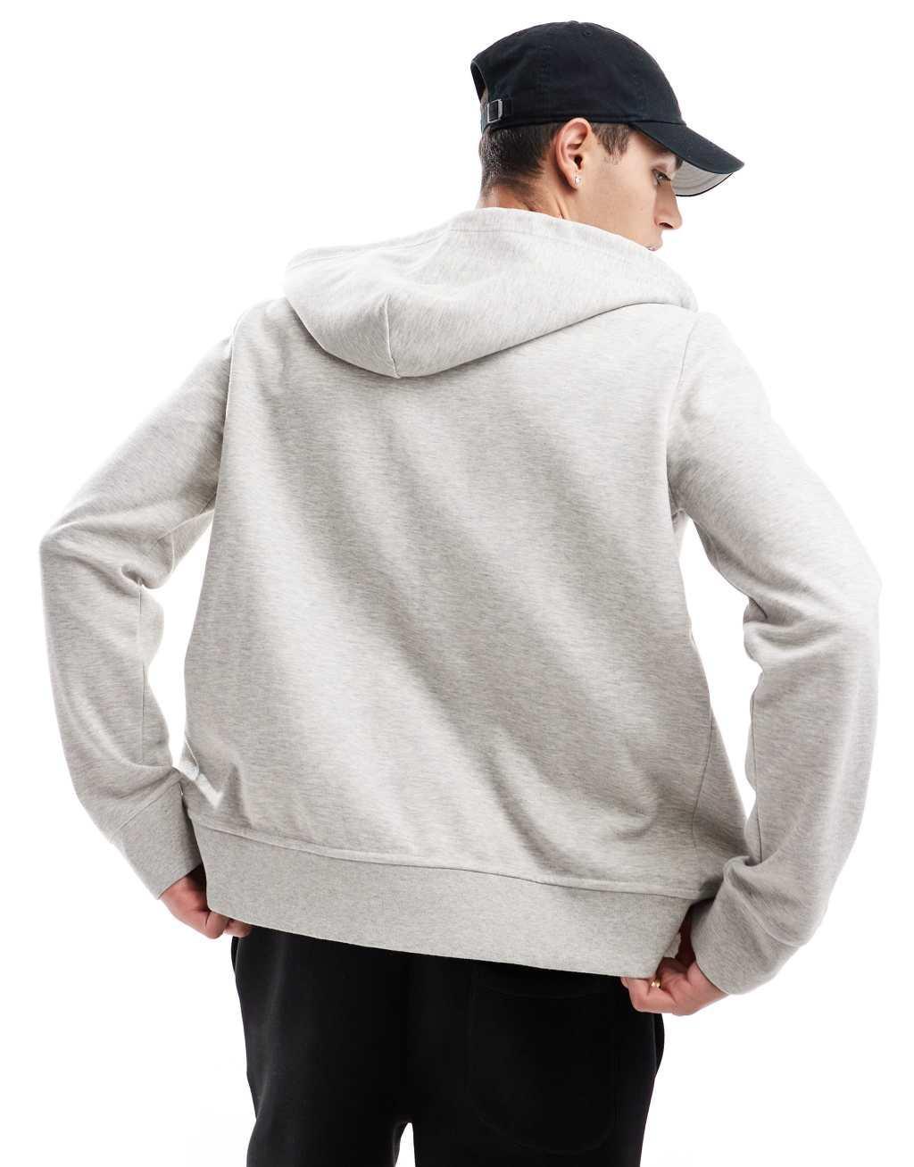 Polo Ralph Lauren player logo zip up hoodie in gray Product Image