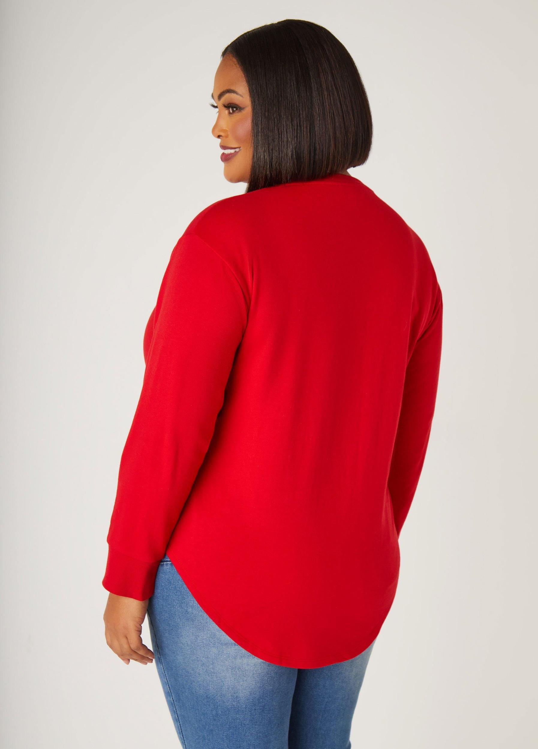 Plus Size Merry Every Thing Hi Low Sweatshirt Ashley Stewart Product Image