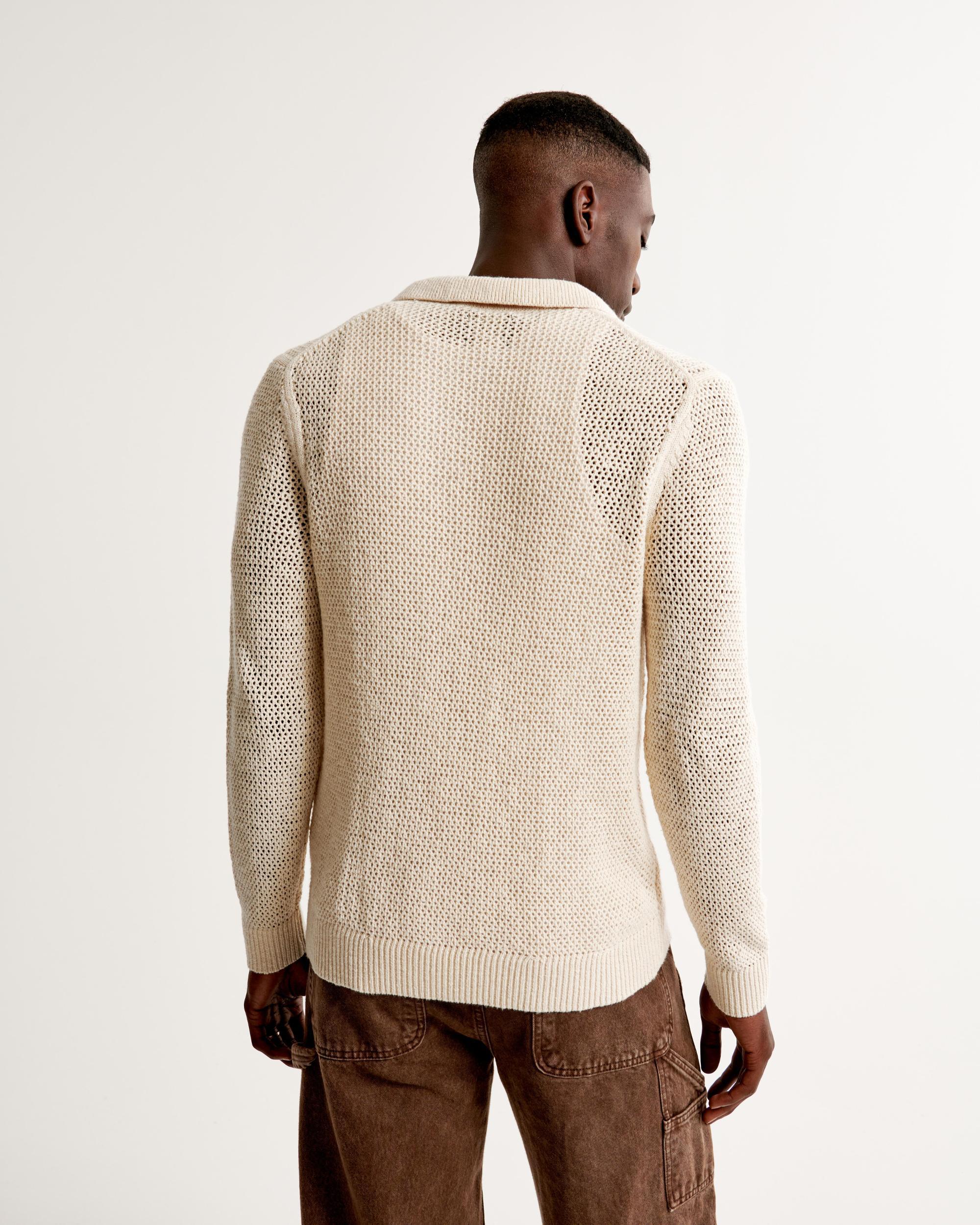 Long-Sleeve Johnny Collar Sweater Polo Product Image