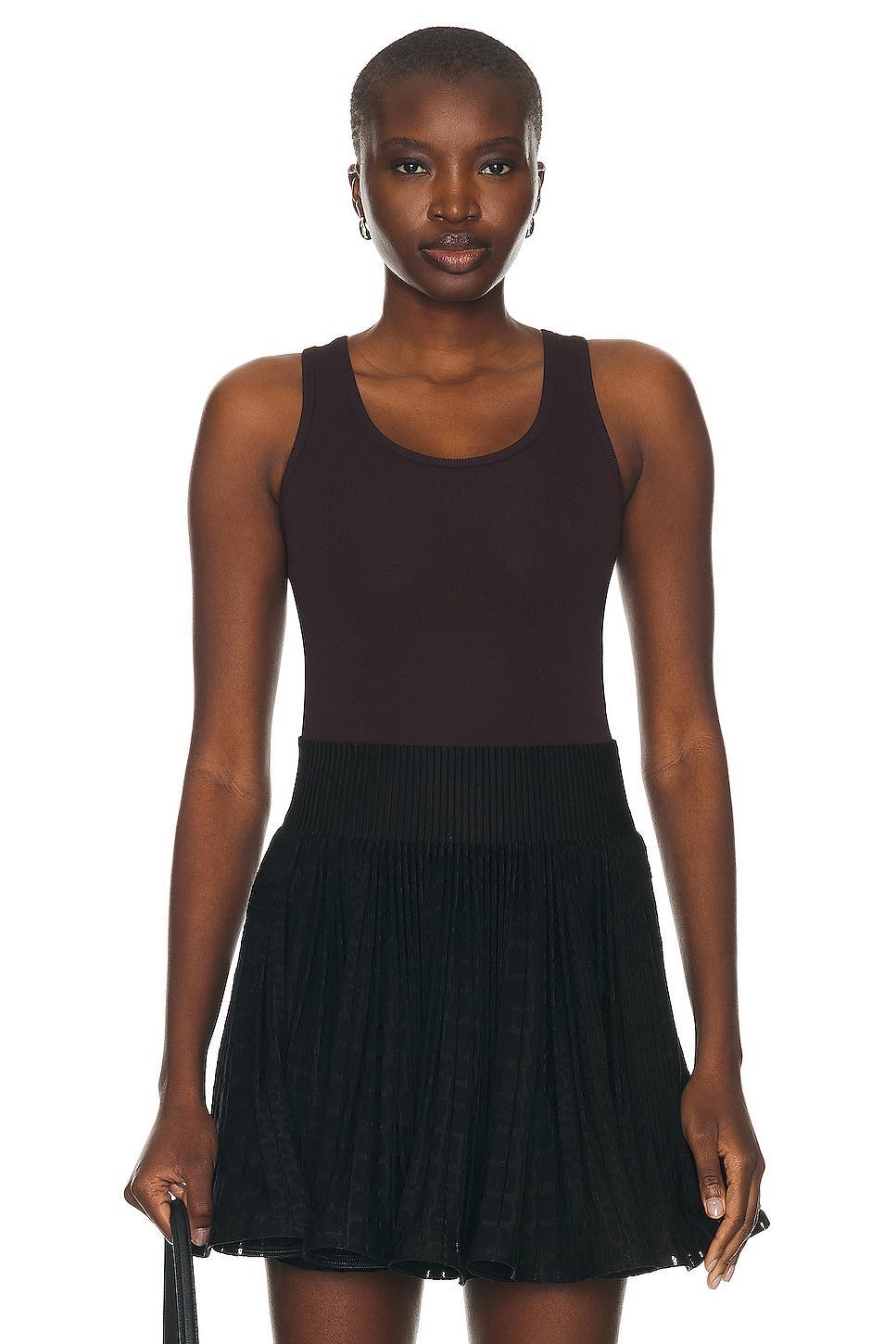 ALAÏA Tank Top Bodysuit In Chocolate Product Image