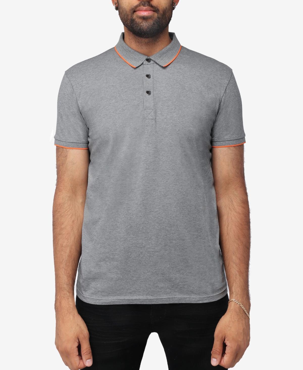 Men's Xray Short Sleeve Snap-Placket Polo, Size: Medium, Heather Grey Product Image