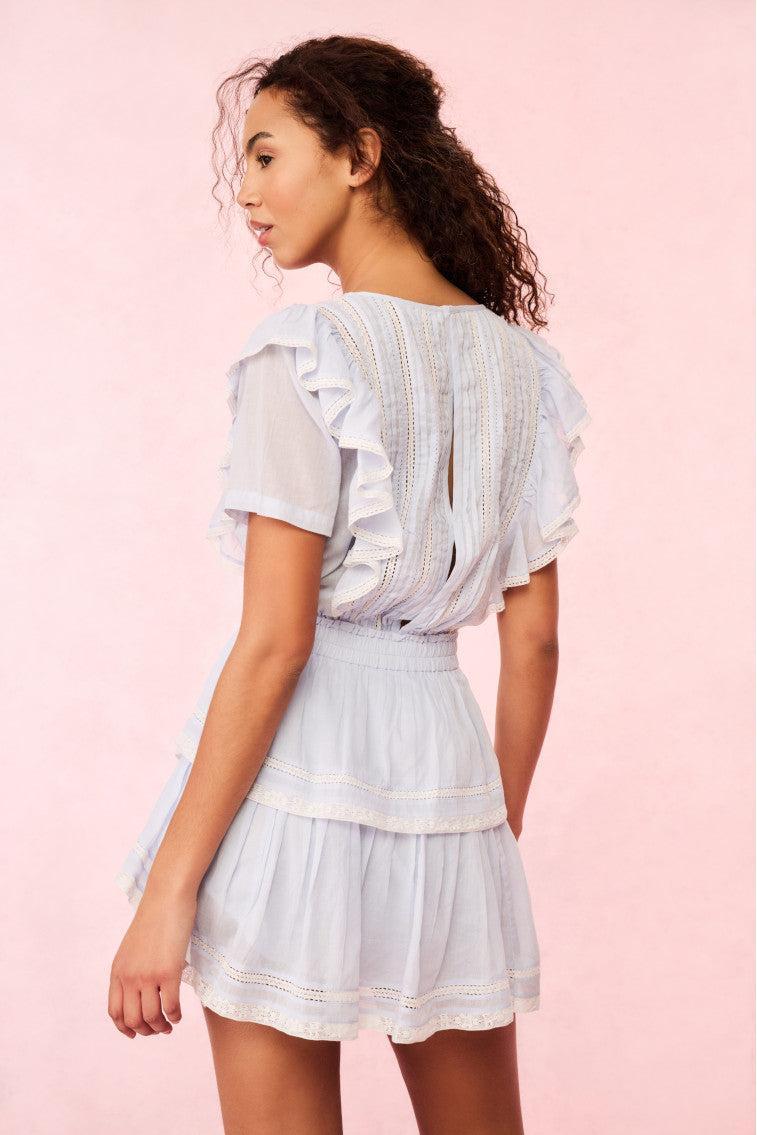 Natasha Blue Cotton Mini Dress - BABY BLUEBELL / XL Product Image