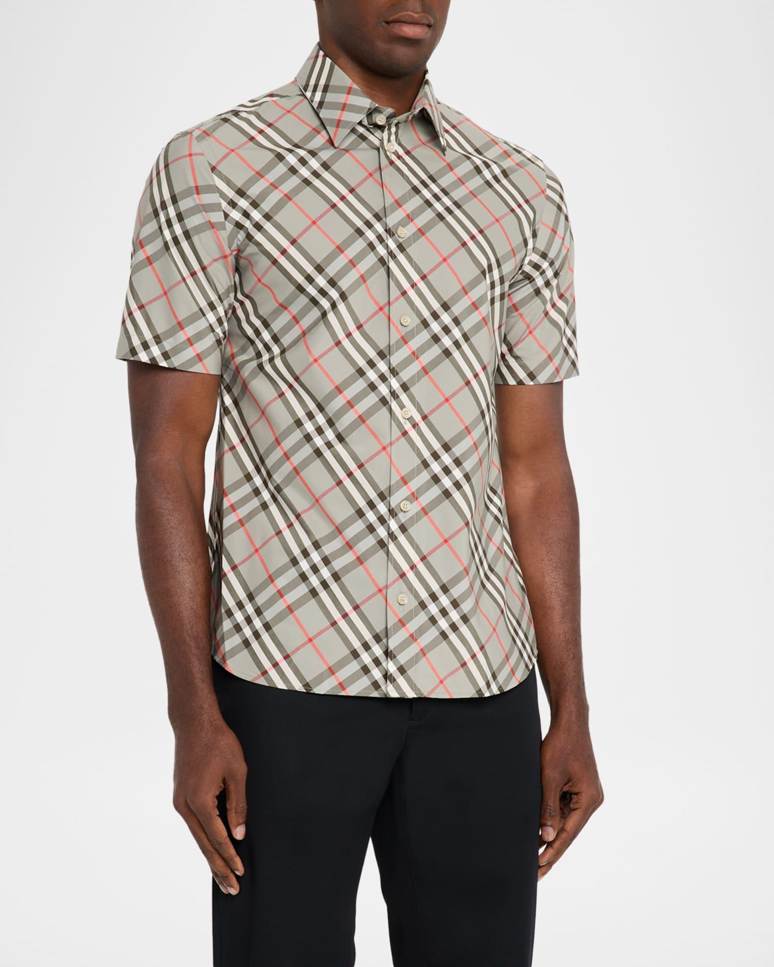 Men's Poplin Check Short-Sleeve Shirt Product Image