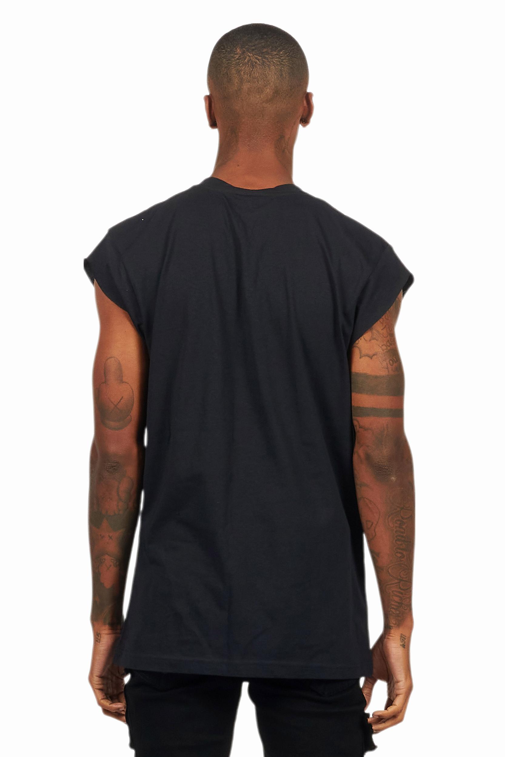 Dallan Black Graphic Muscle T-Shirt Male Product Image