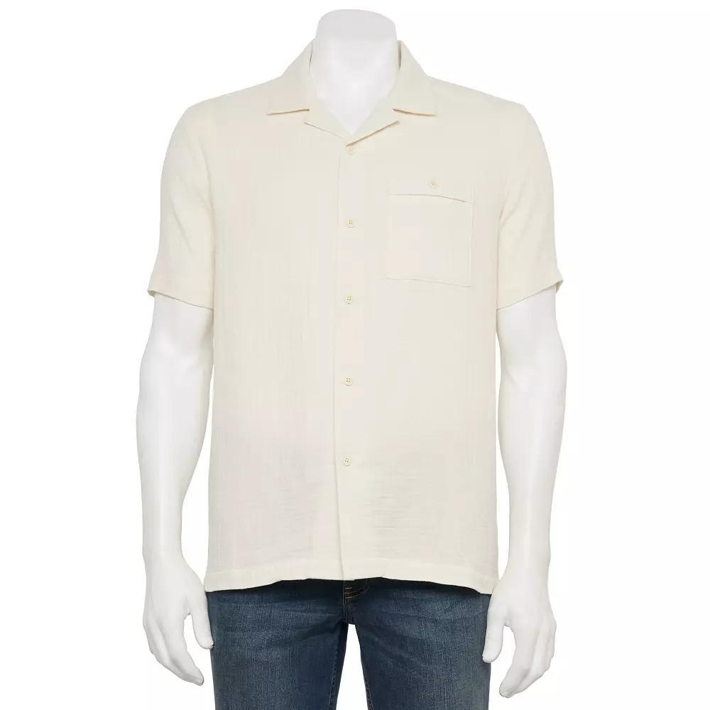 Men's Thomas Sterling Textured Button Down Shirt, Size: Medium, Seersucker Product Image