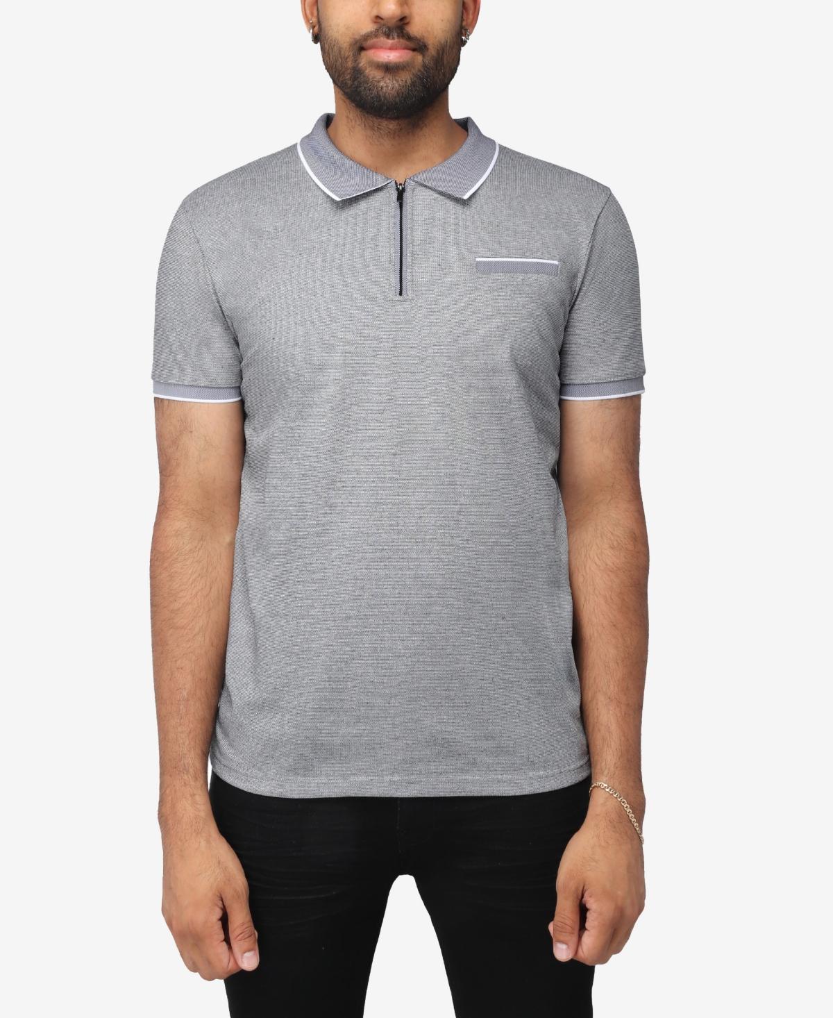 X-Ray Mens Comfort Zip-Neck Tipped Polo Shirt - Black Product Image