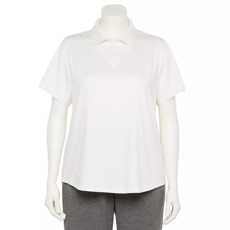 Plus Size Tek Gear® Curved Hem Golf Polo, Women's, Size: 3XL, Modern White Product Image