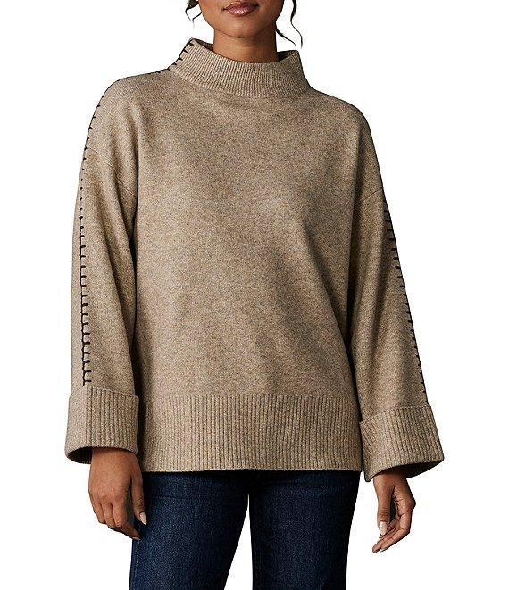 The Normal Brand Whipstitch Stretch Knit Wool Blend Mock Neck Sweater Product Image
