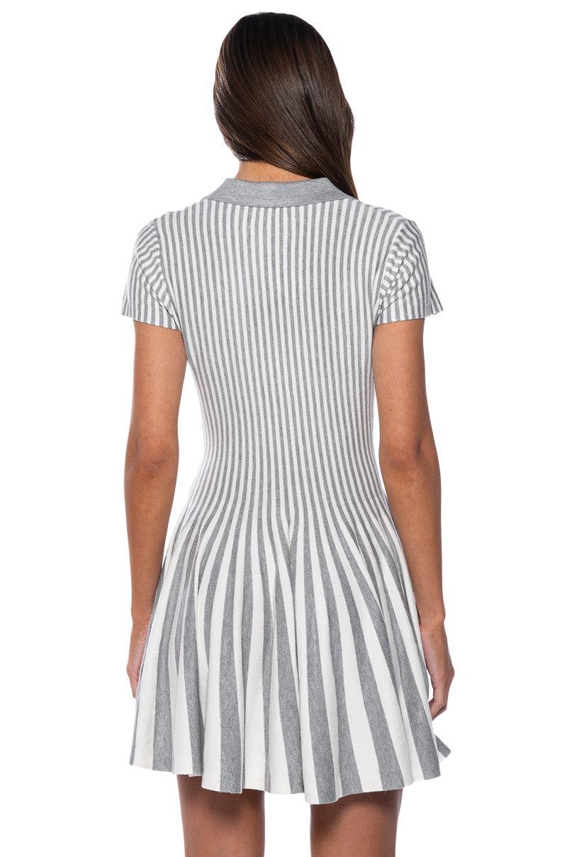 ALINA PLEATED KNIT FIT AND FLARE MINI DRESS Product Image