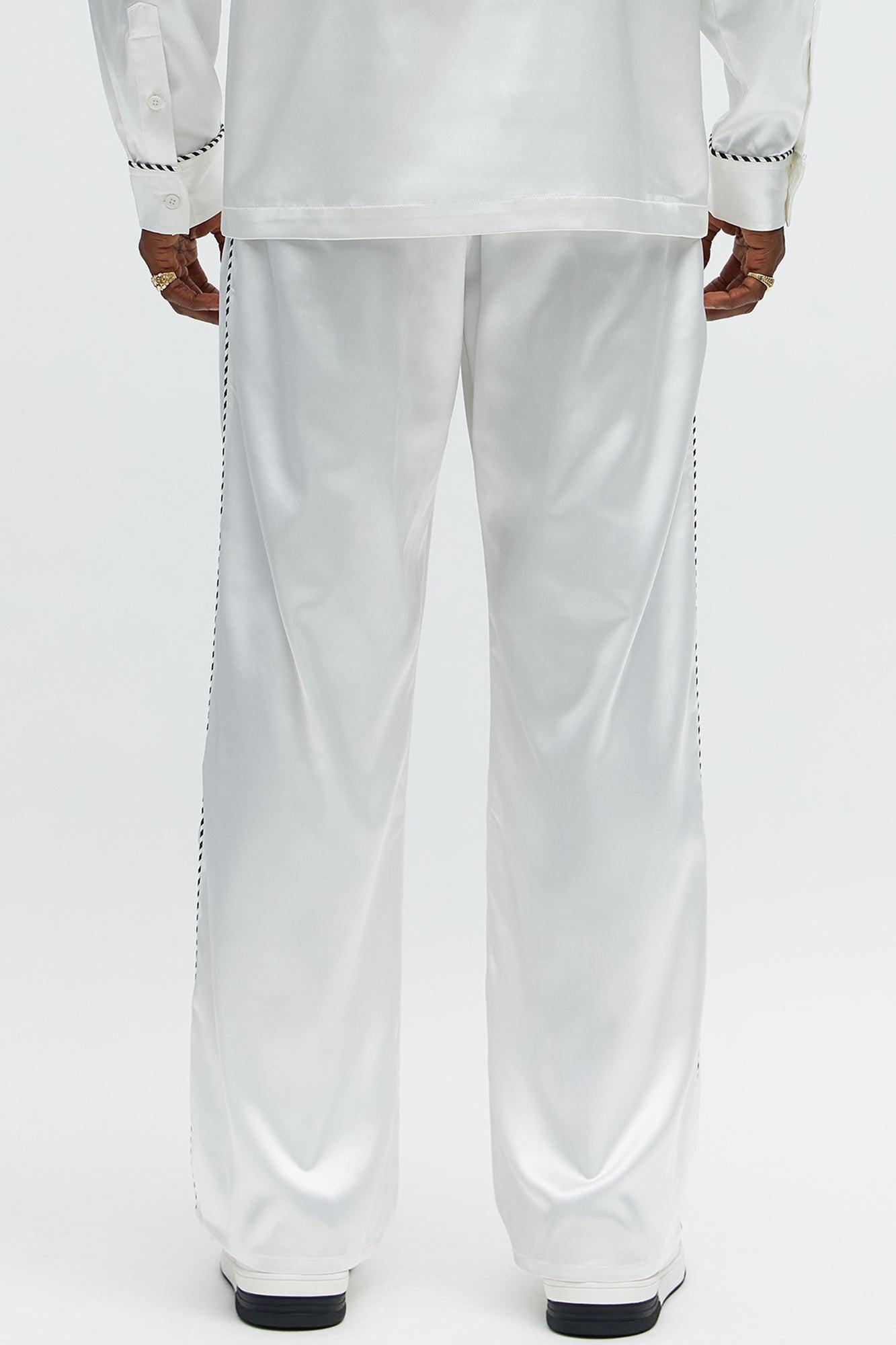 Relaxed Luxe Track Trousers - White Product Image