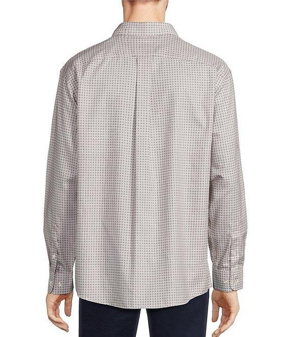 Gold Label Roundtree & Yorke Non-Iron Long Sleeve Geometric Print Herringbone Sport Shirt Product Image