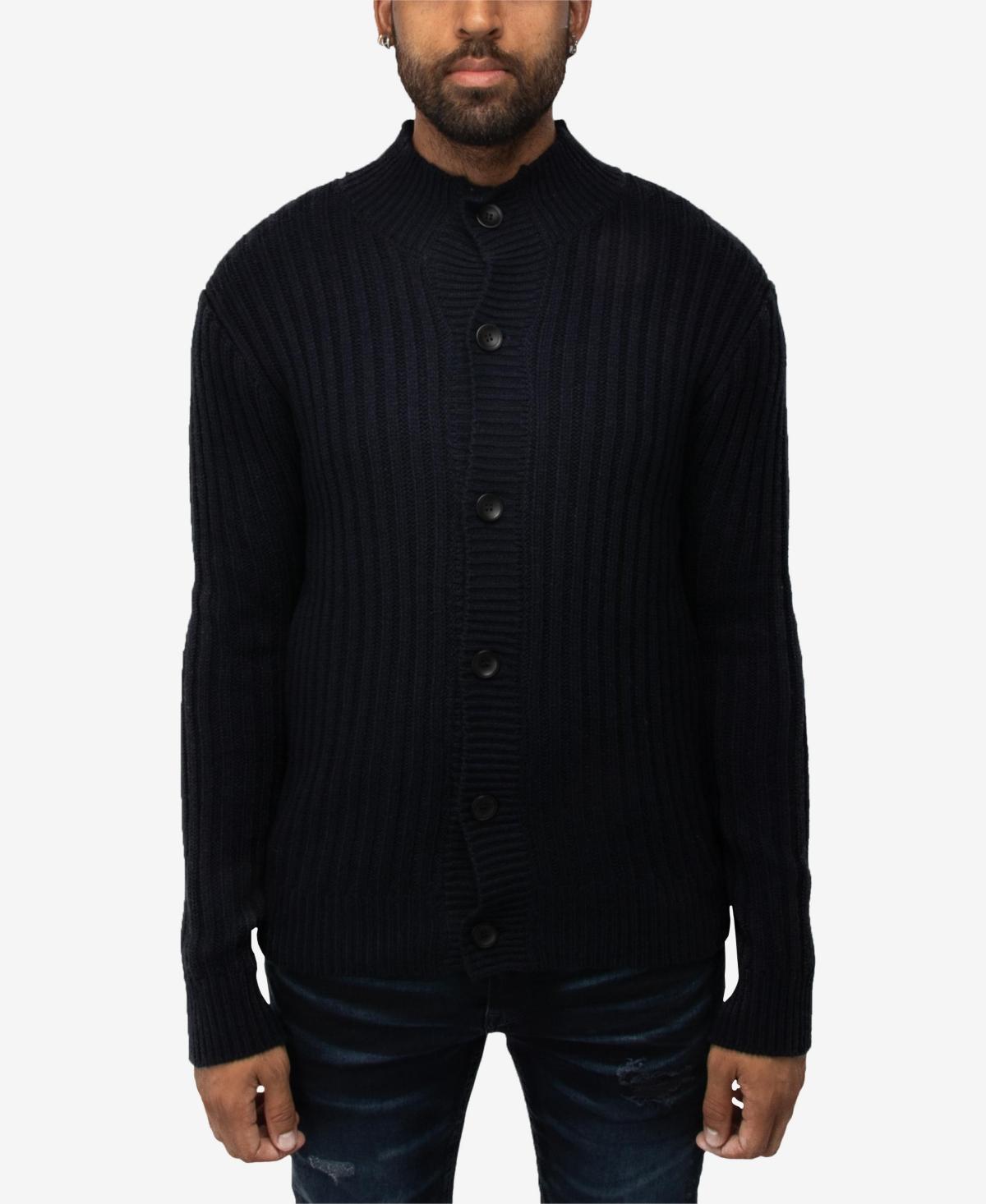 Men's Xray Stand-Collar Cardigan Sweater, Size: 3XL, Silver Grey Product Image