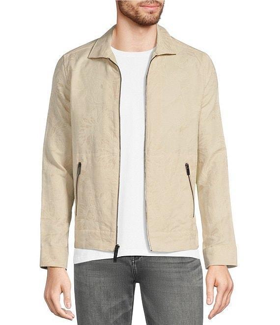 Murano Baird McNutt Linen Slim Fit Jacquard Floral Shirt Jacket Product Image