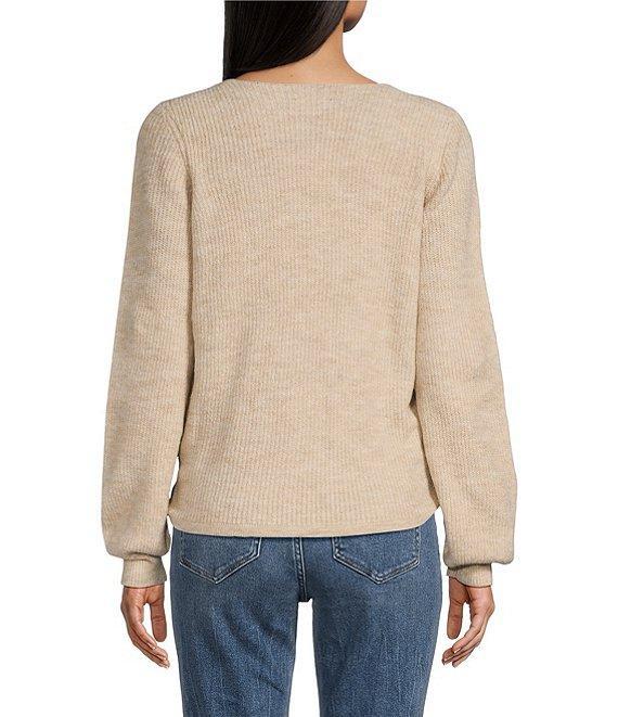 Flag and Anthem Shreveport Ruched V-Neck Long Sleeve Sweater Product Image