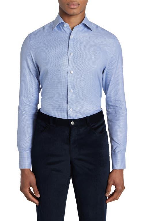 JACK VICTOR Parkma Cotton Dress Shirt In Sky/white Product Image