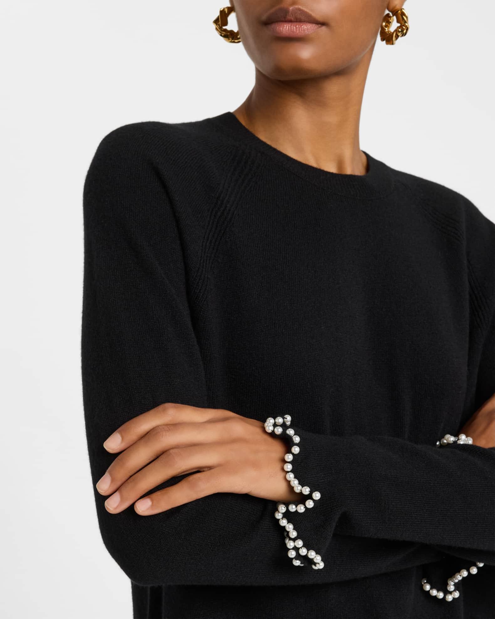 Bead-Trim Cashmere Sweater Product Image