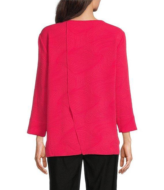 Ali Miles Petite Size Round Neck 3/4 Sleeve Tunic Product Image