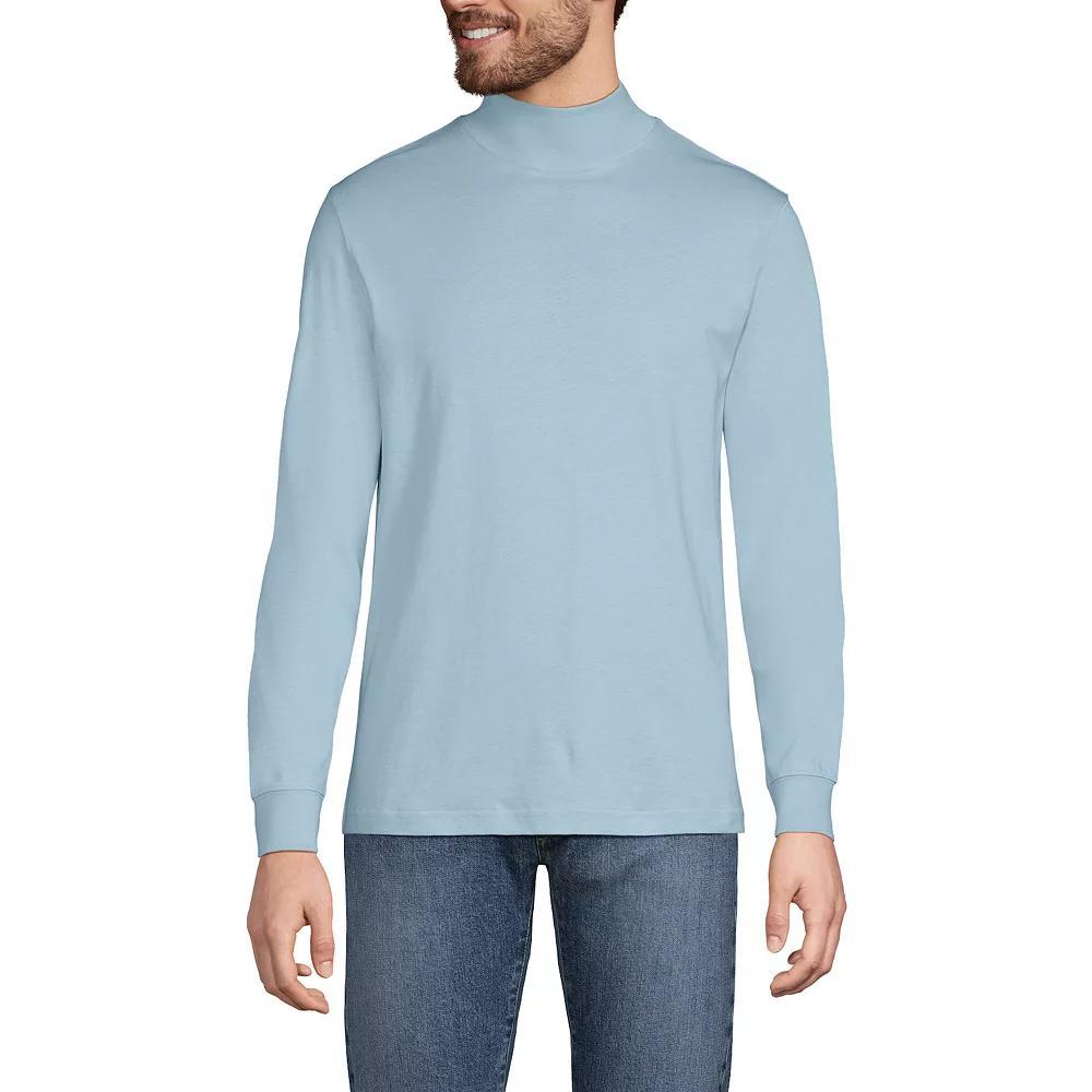 Men's Lands' End Super-T Mock Turtleneck, Size: XL, Radiant Blue Product Image