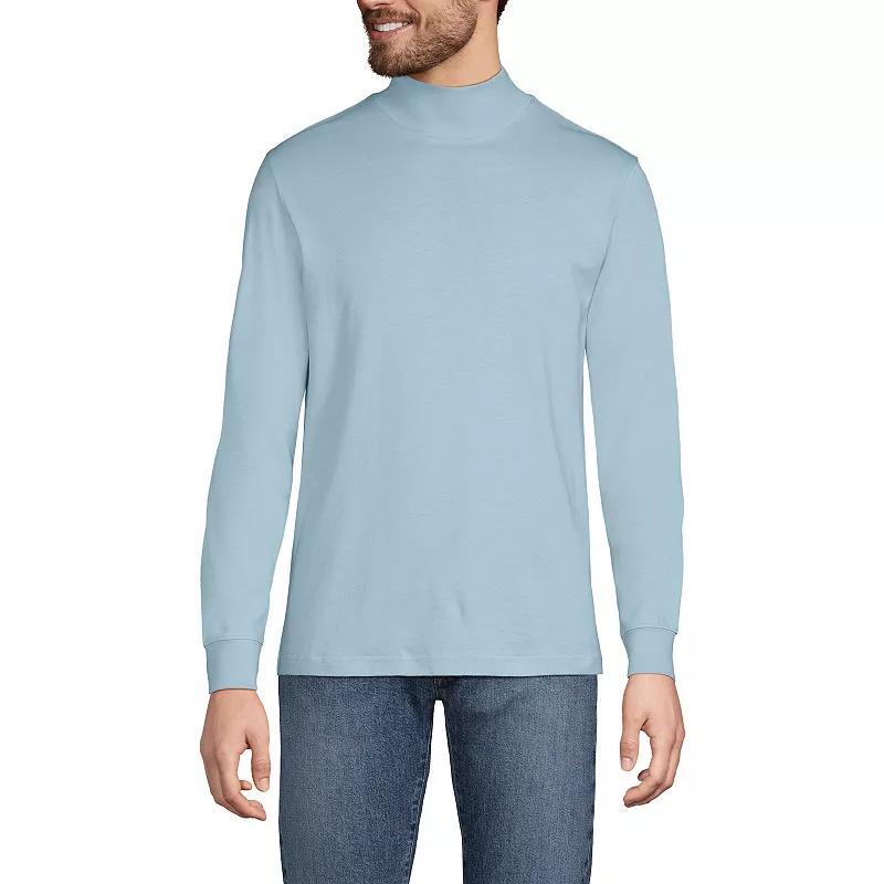 Men's Lands' End Super-T Mock Turtleneck, Size: XL, Radiant Blue Product Image